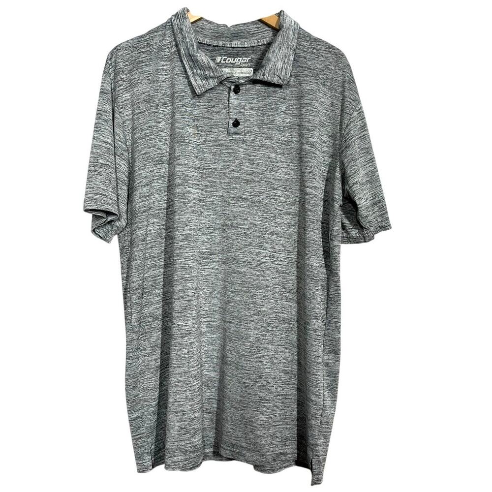 Cougar Sport Polo Shirt Size L Gray Heather Dryfromance Technology Performance